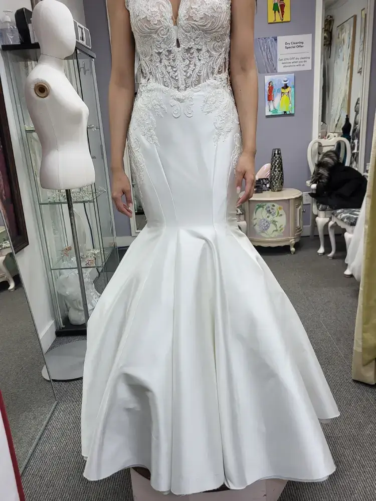mermaid wedding dress hemming